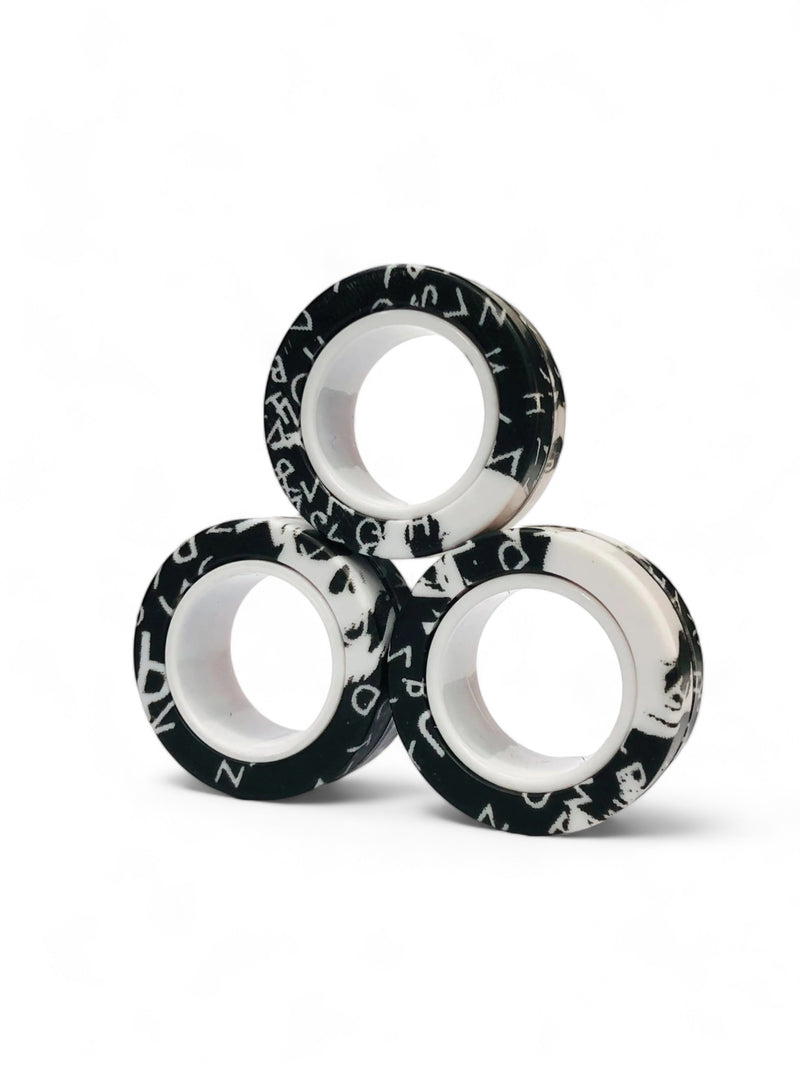 3pcs Graffiti Magnetic Spinner Rings