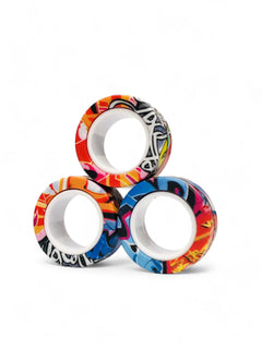 3pcs Graffiti Magnetic Spinner Rings