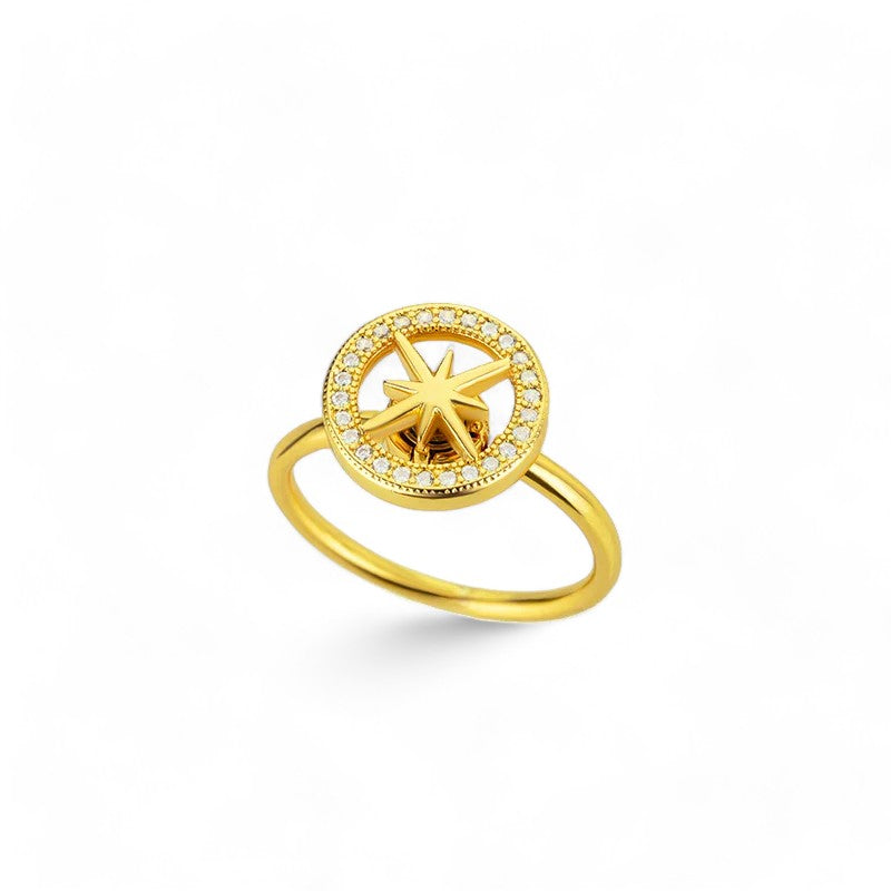 Golden Compass Star Spinner Ring