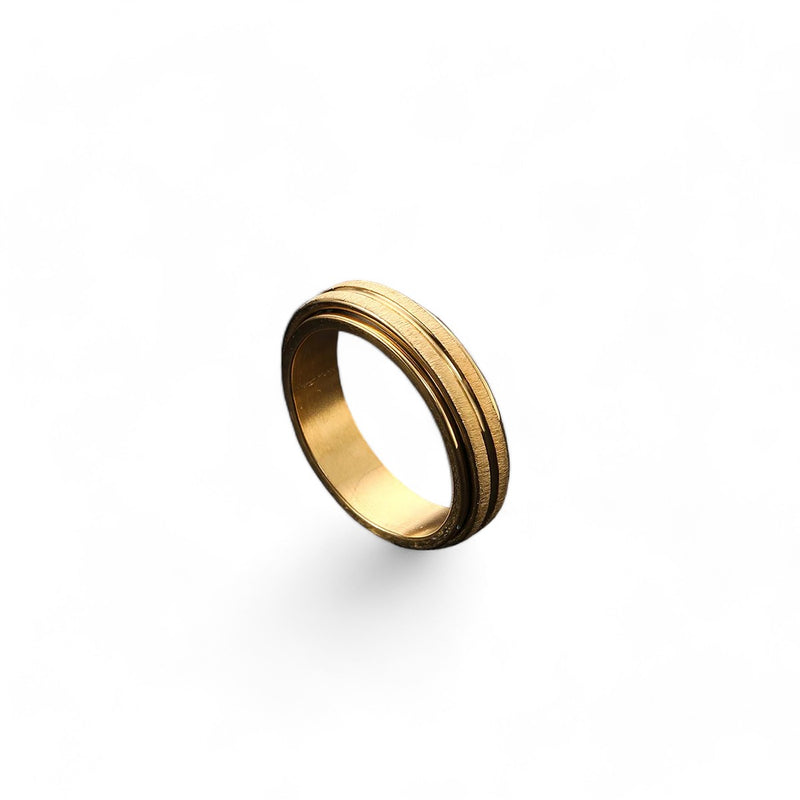 Matte Gold Layered Anxiety Ring