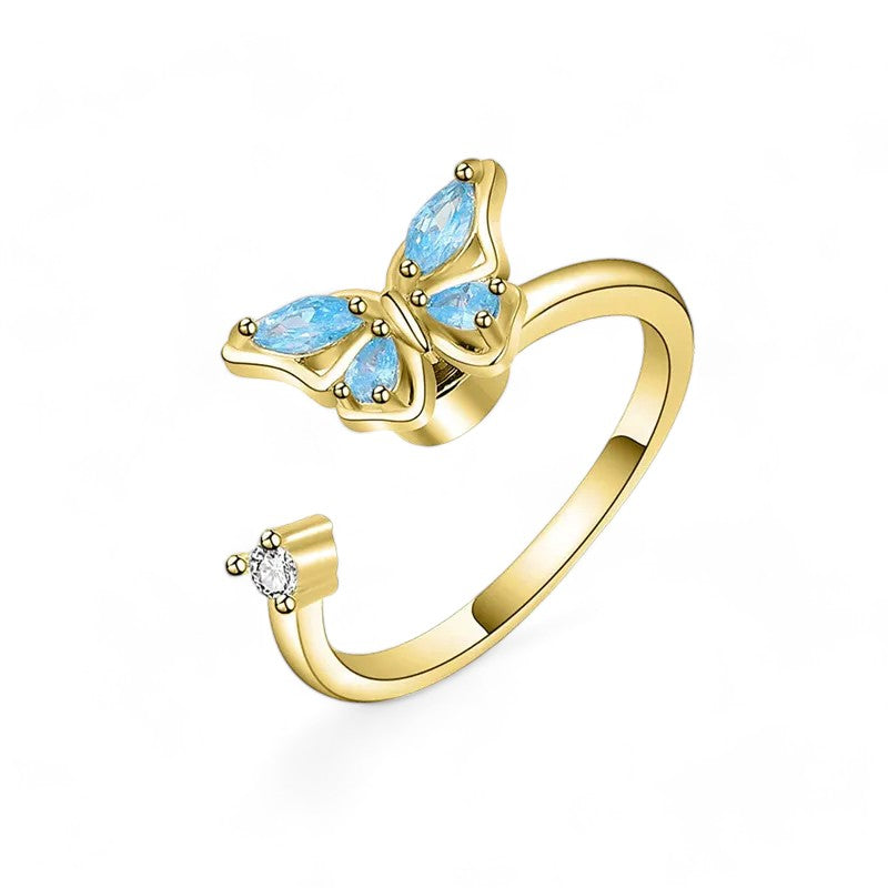 Sapphire Butterfly Spinner Ring
